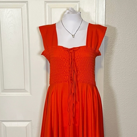 PBJ by Jerell Vintage 70s Tie Front Party Prom Dress Sleeveless Sundress sz 7 - Picture 5 of 10